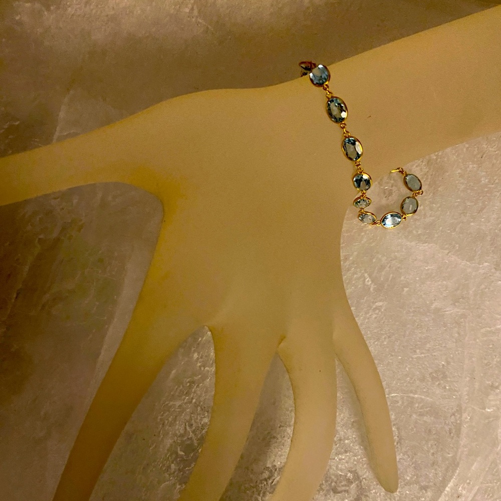 14k Gold Blue topaz Bracelet